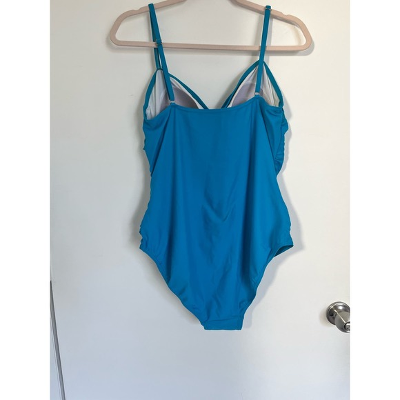 Alicia Simone Women's One Piece Swim Suit Bathing Suit Blue Modest size 16 - Picture 4 of 9